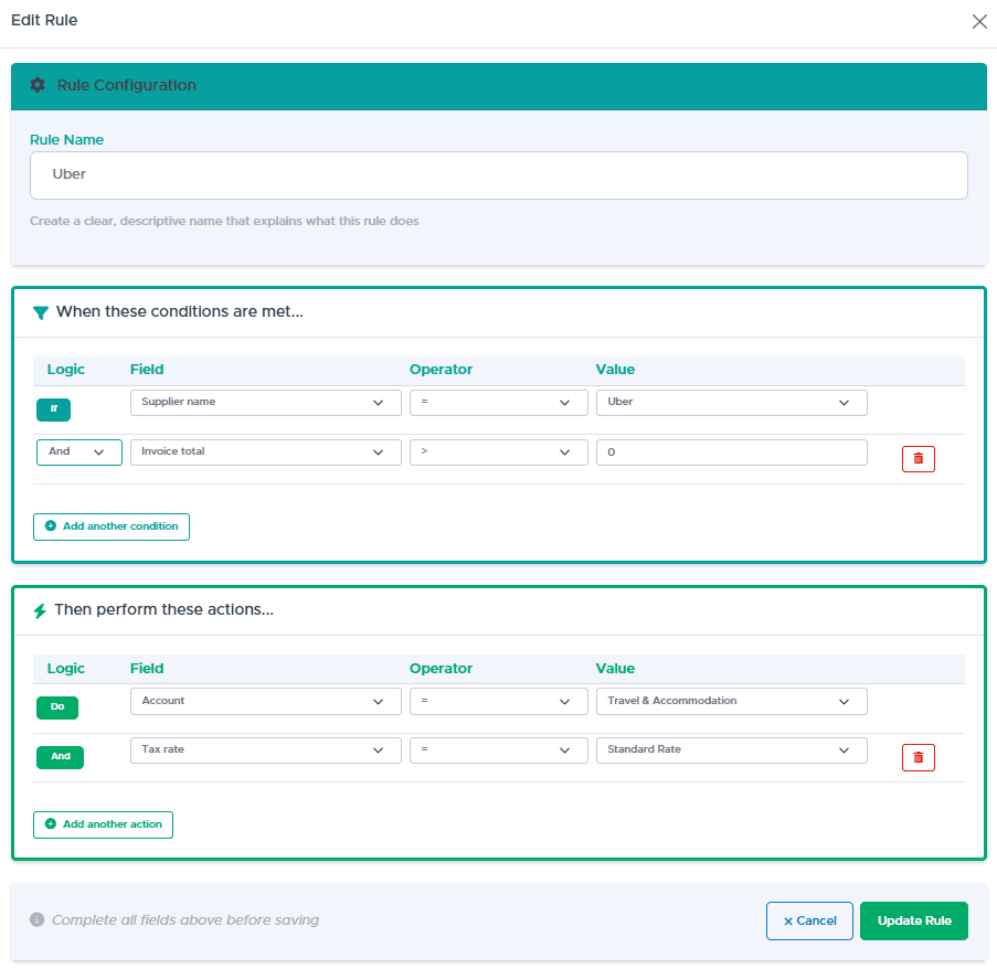 Chart of Accounts mapping with context
